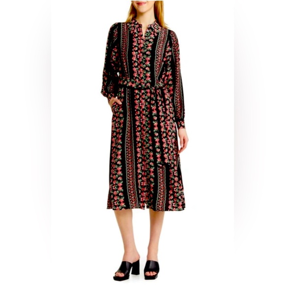 Boden Dresses & Skirts - Boden Black and Pink Long Sleeve Sundress